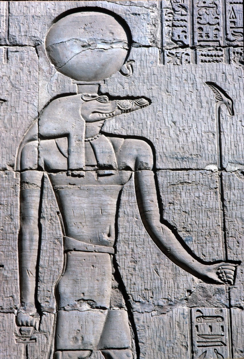 Sebek die een ankh draagt door School Egyptian