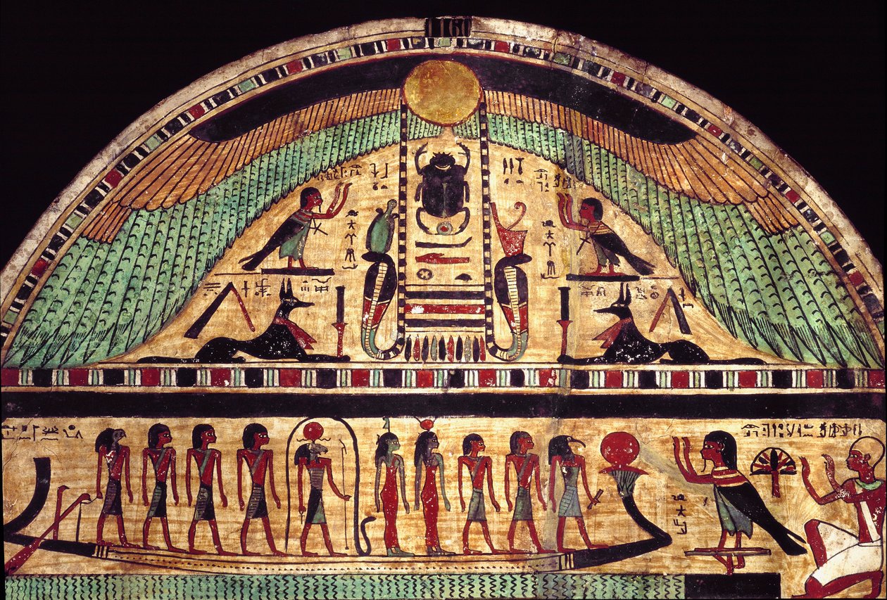 Grafstèle van de grote priester van Amon Ousirour door School Egyptian