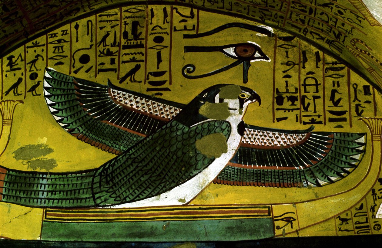 Luxor - Thebe: Website van DEIR EL MEDINEH. Dorp en necropolis van ambachtslieden. Detail van een graf 18e Dynastie. door School Egyptian