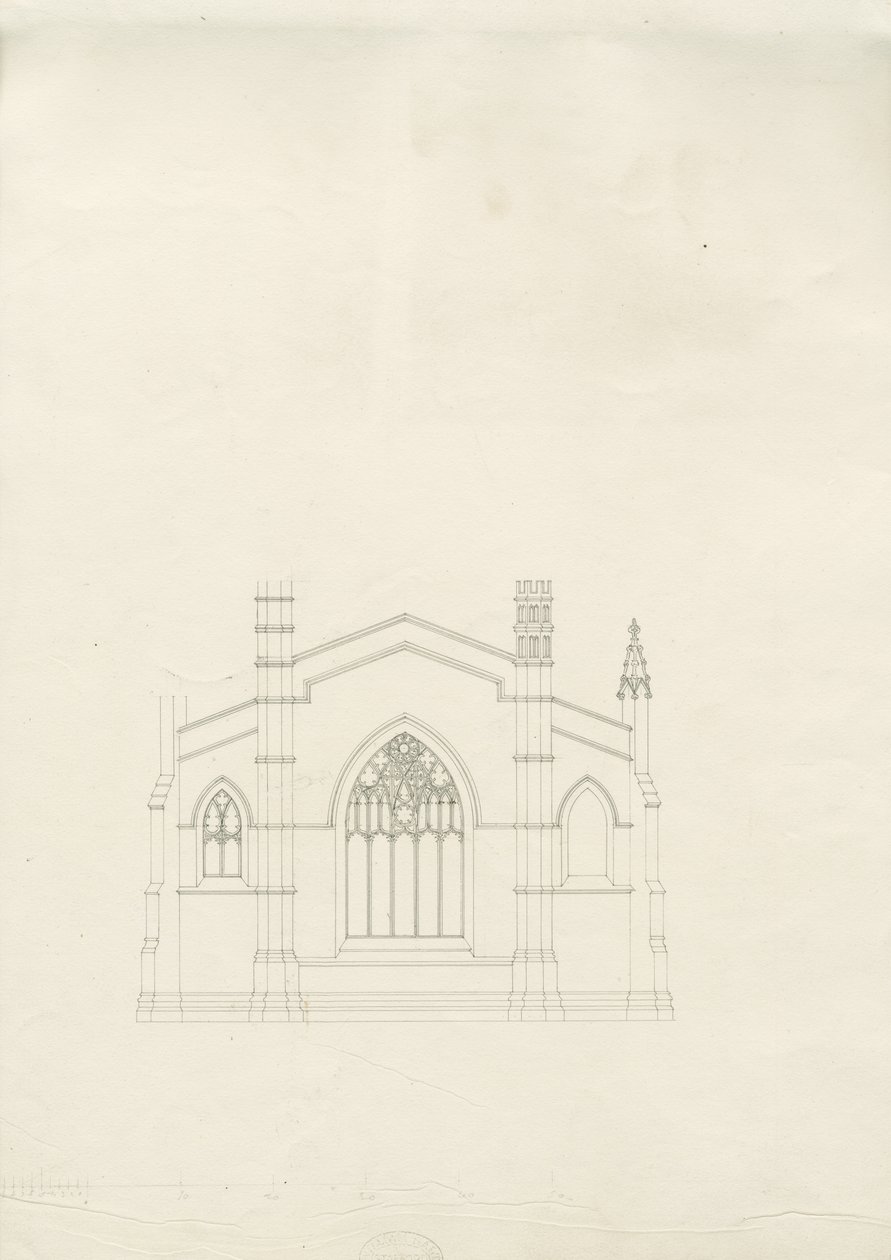 Burton-upon-Trent - Heilige Drie-eenheid Kerk: tekening, nd [?1820s] door School English