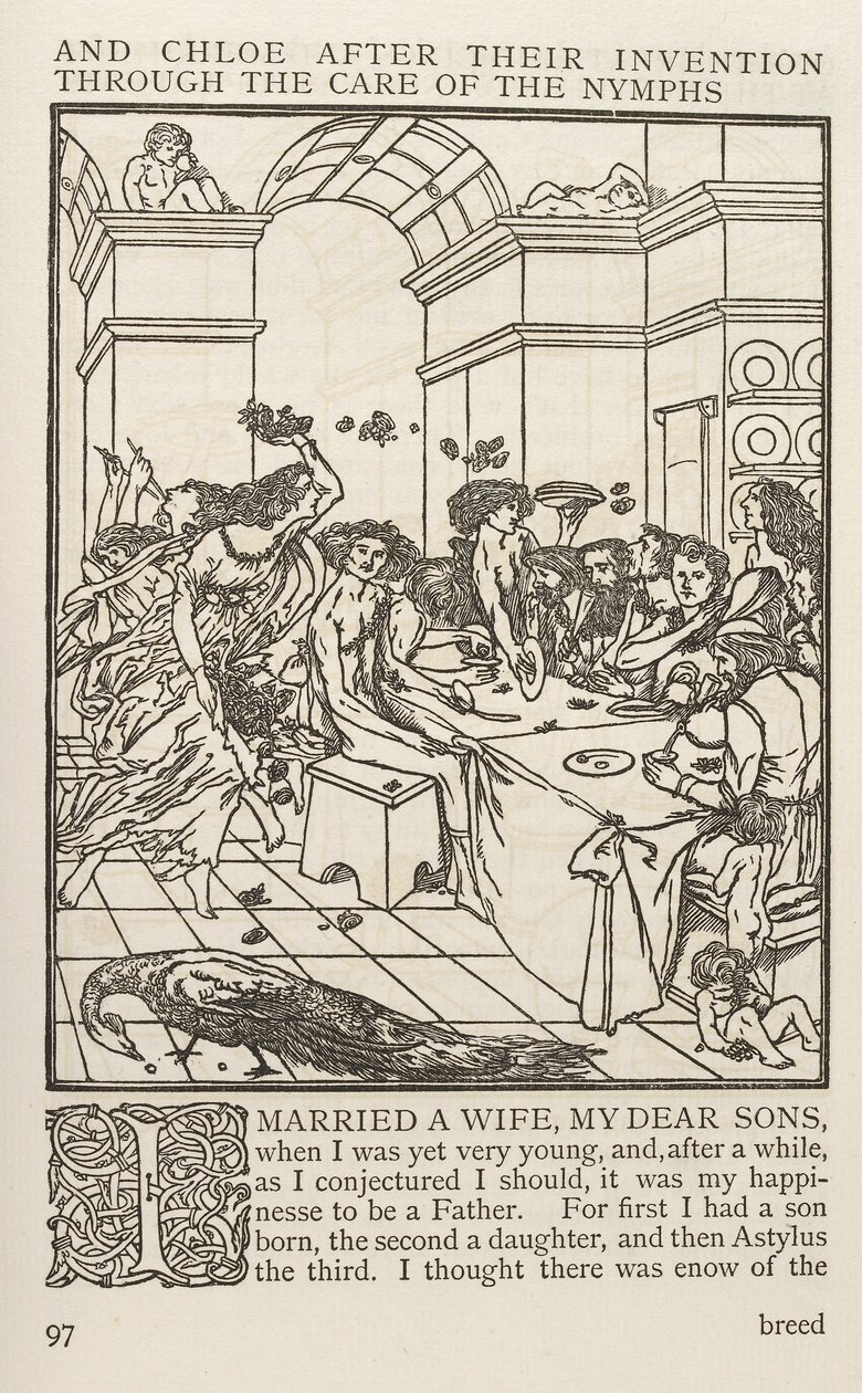 Daphnis en Chloe, Longus (prent) door School English