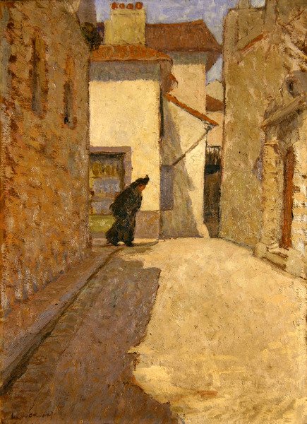 Figuur in een Straat in Dieppe door School English