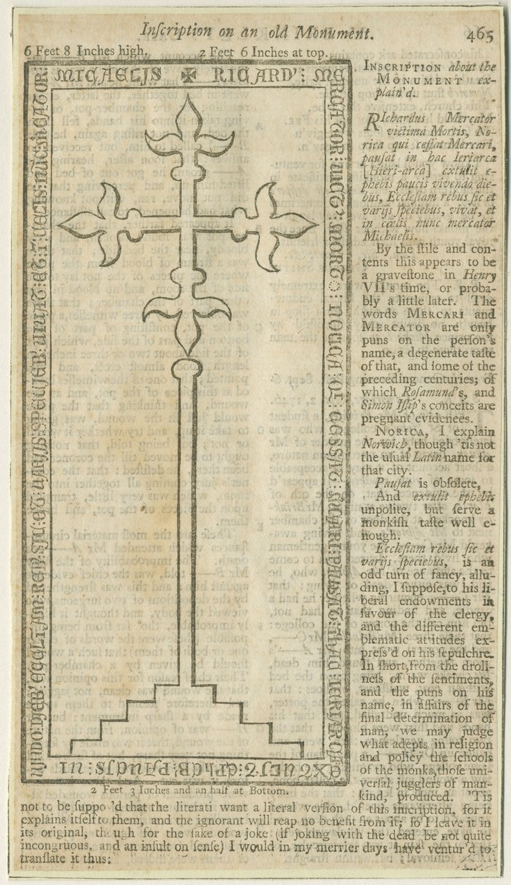 Lichfield - Monumentale plaat van Richard Mercator: houtsnede, nd [?18e eeuw] door School English