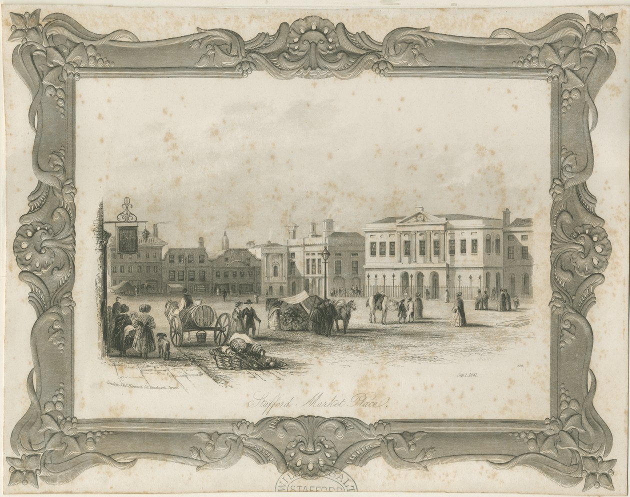 Stafford - Marktplein (gravure) door School English