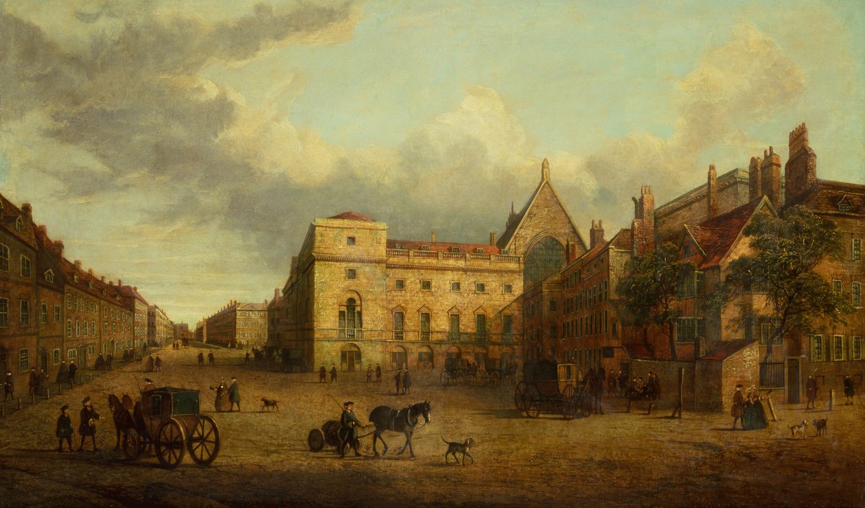 Gezicht op Whitehall met Old Palace Yard door School English