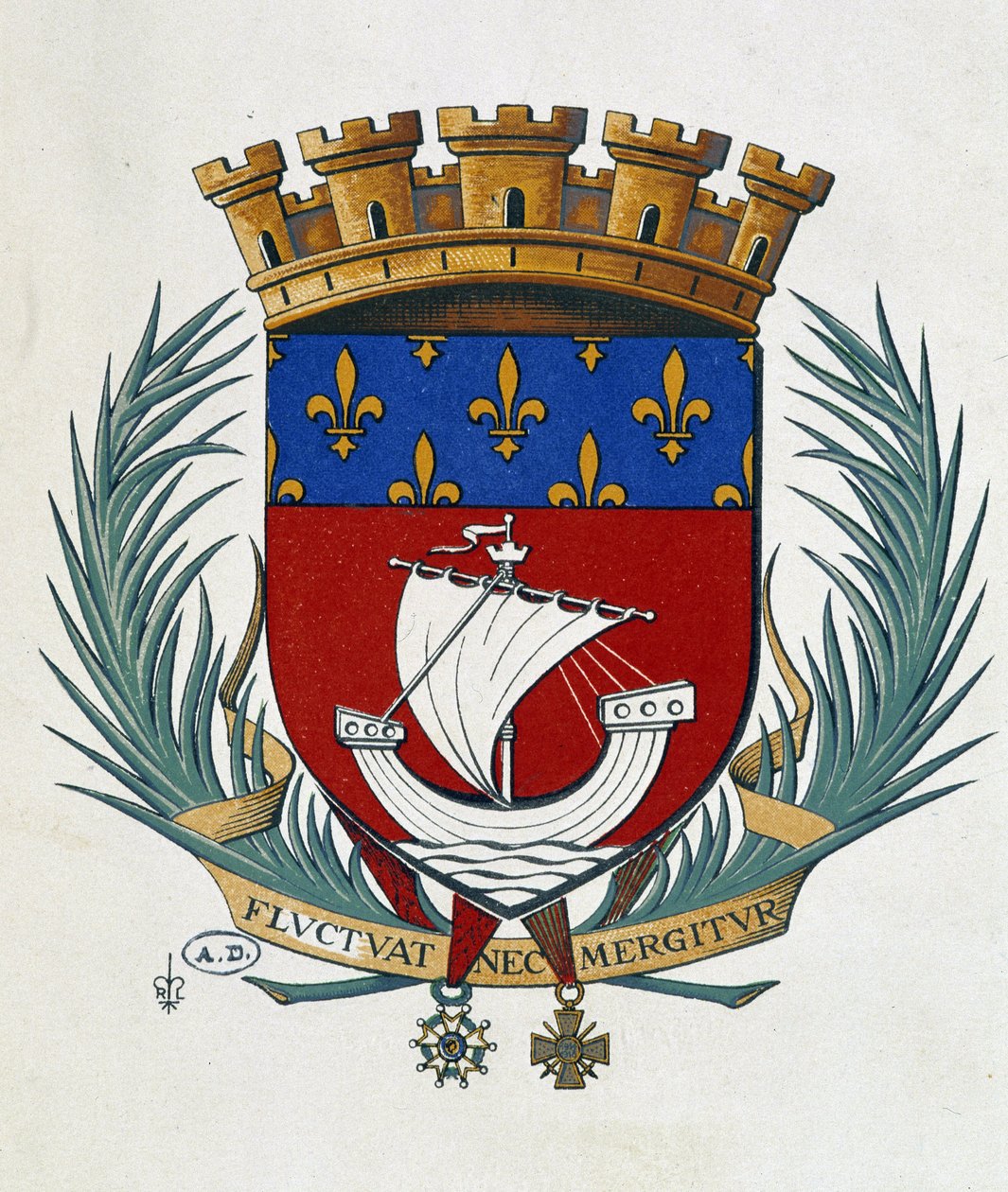 Wapen van Parijs Fluctuat Nec Mergitur door School French