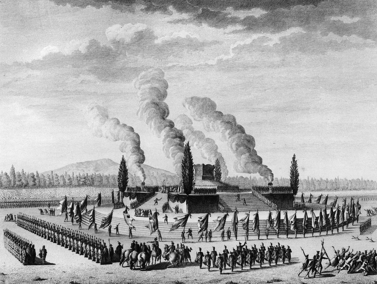 Franse revolutie: Funebres ter ere van de burgers die stierven in Nancy in september 1790 door School French