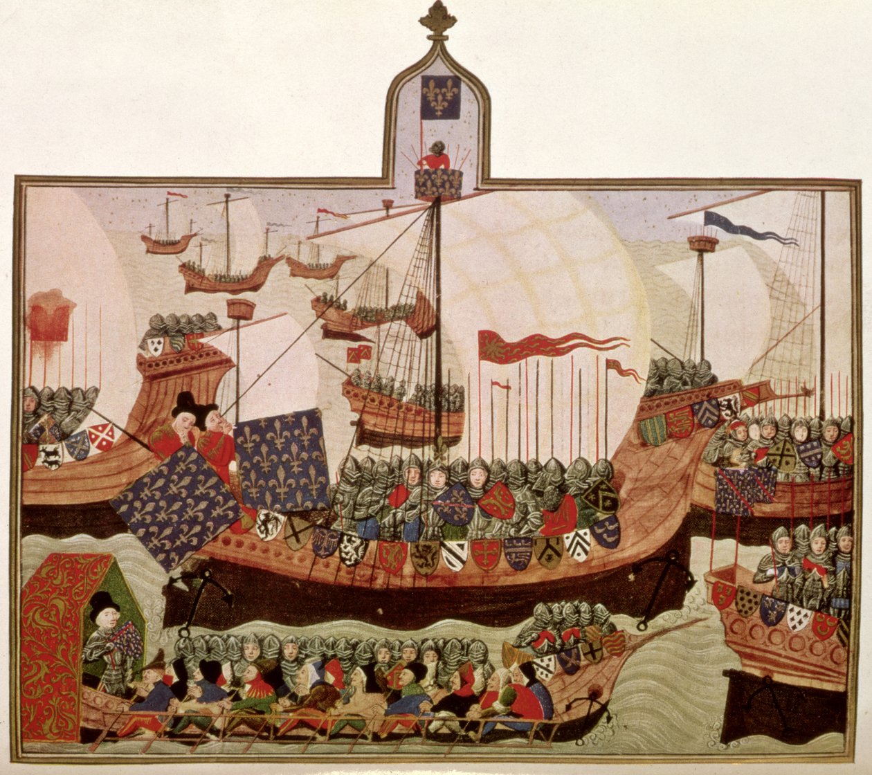 Expeditie van de Hertog van Bourbon naar Barbarije, uitgevoerd door Jean Froissart in Parijs voor de Franse historicus Philip de Commines door School French
