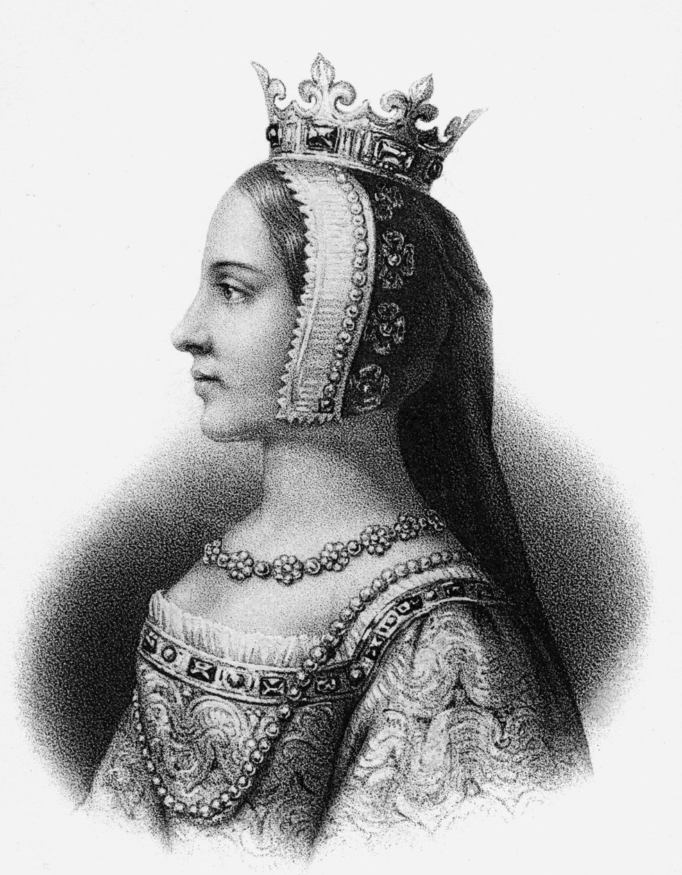 Jeanne de Boulogne, achterkleindochter van Robert V, Graaf van Auvergne door School French