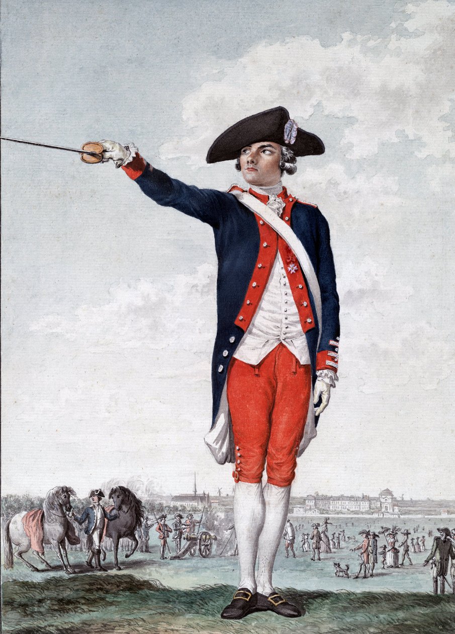 Picot de Peccaduc - Henry-Rene-Marie Picot de Peccaduc (Peccadeuc) 1770-1785 - sergeant-majoor aan de Koninklijke Militaire School in Parijs gravure door Moreau door School French