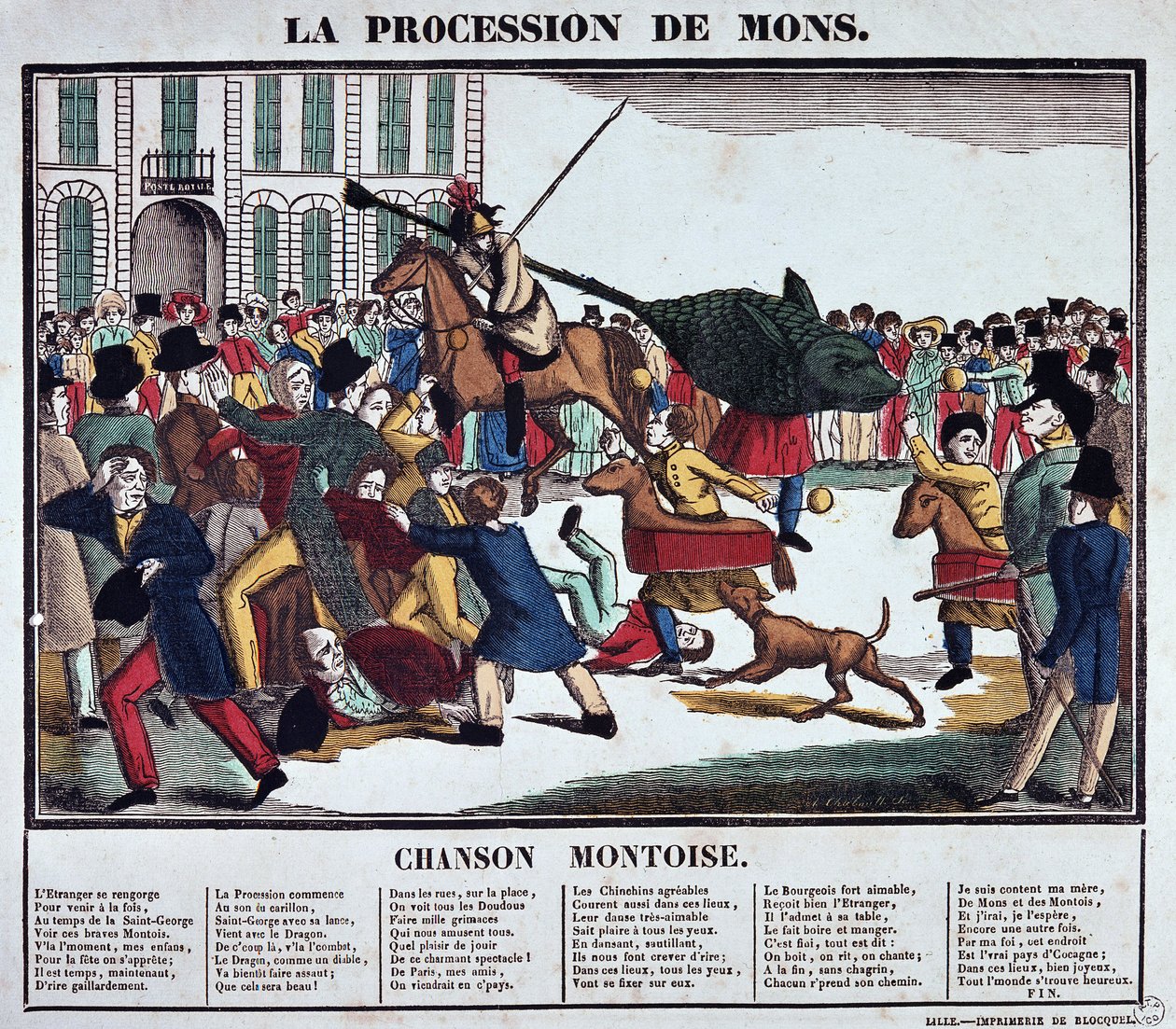 Processie van Mons door School French