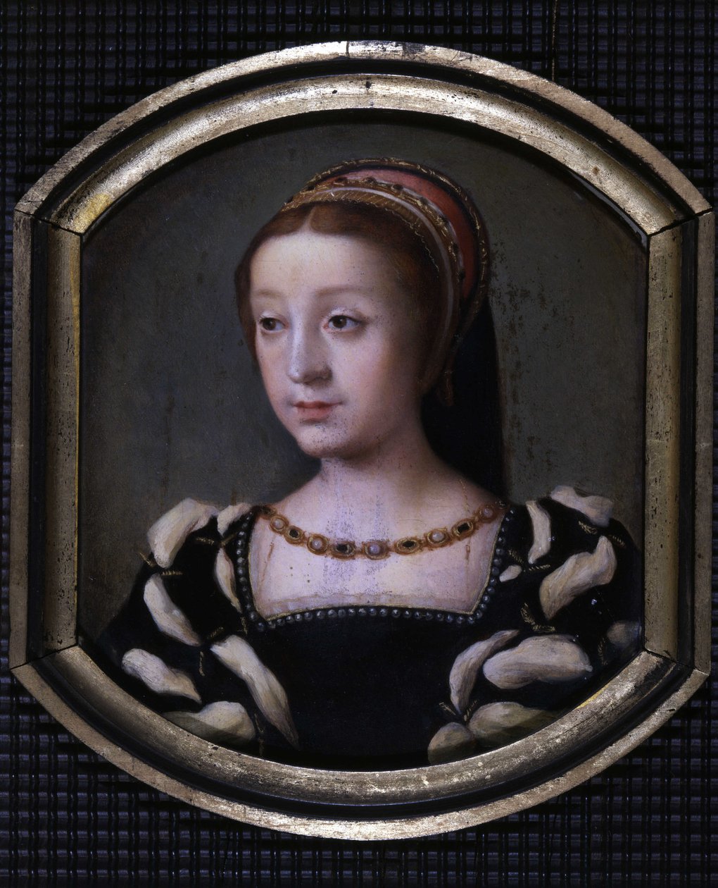 Renée van Frankrijk (1510-1575), Hertogin van Chartres en Montargis, daarna Ferrara, jongste dochter van Lodewijk XII en Anna van Bretagne. kopie door M. Juilleau door School French