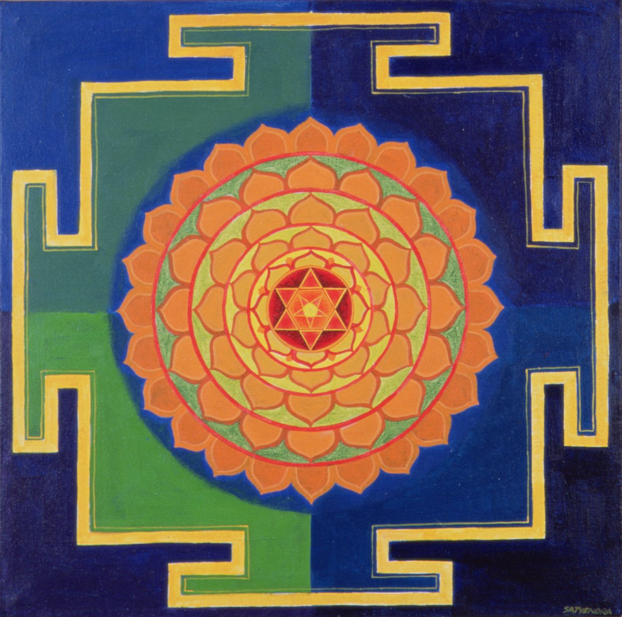 Gayatri Yantra Tekening door School Indian