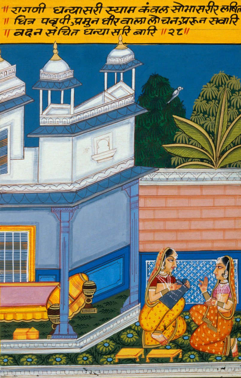 Miniatuurschilderij op papier, Ragini Dhana Shri, Nathdwara School door School Indian