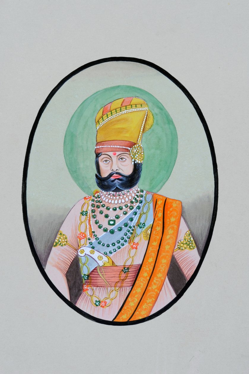 Miniatuurschilderij van Maharaja Jaswant Singh Jodhpur door School Indian