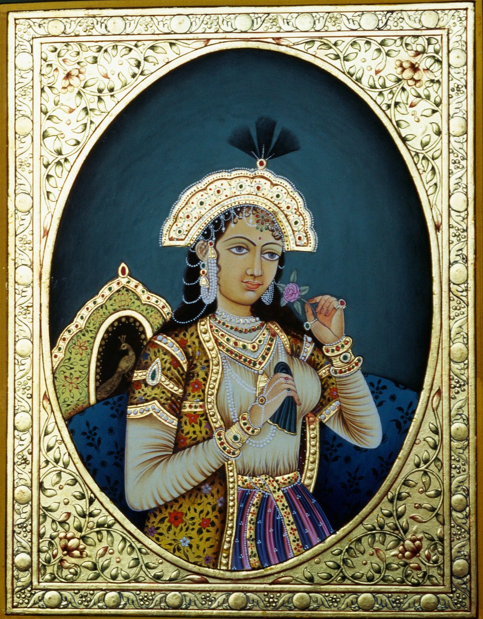 Mughal Prinses Mumtaz Mahal Miniatuurschilderij op Papier door School Indian