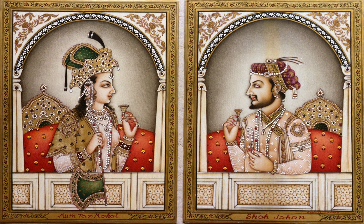 Mumtaz Mahal en Shah Jahan door School Indian