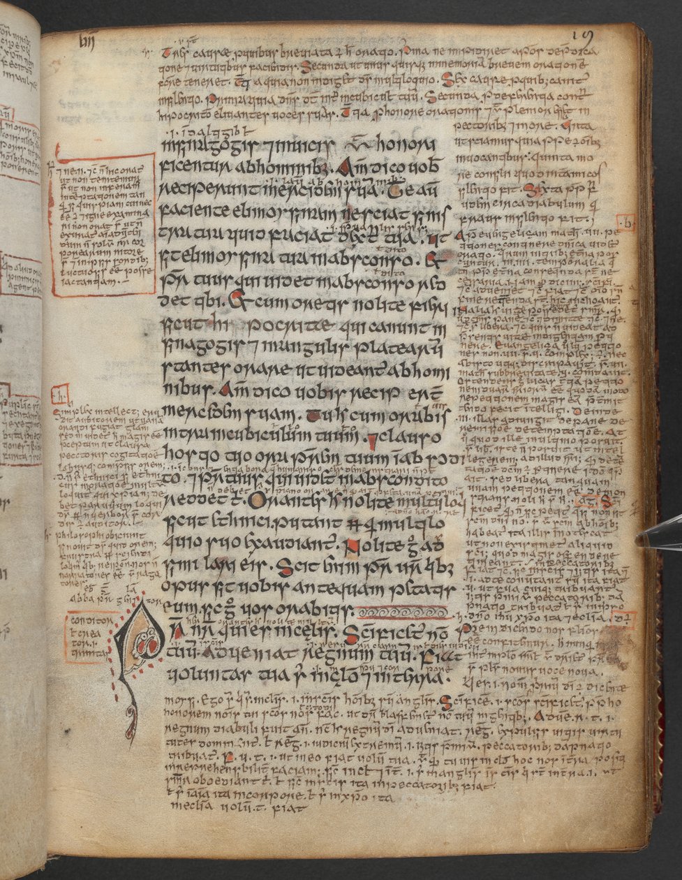 Harley 1802, f.19r, Gedecoreerde initiaal 