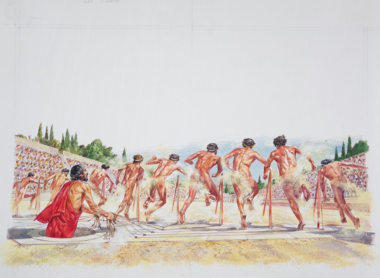 Oud Athene - reconstructie van het Stadion door School Italian