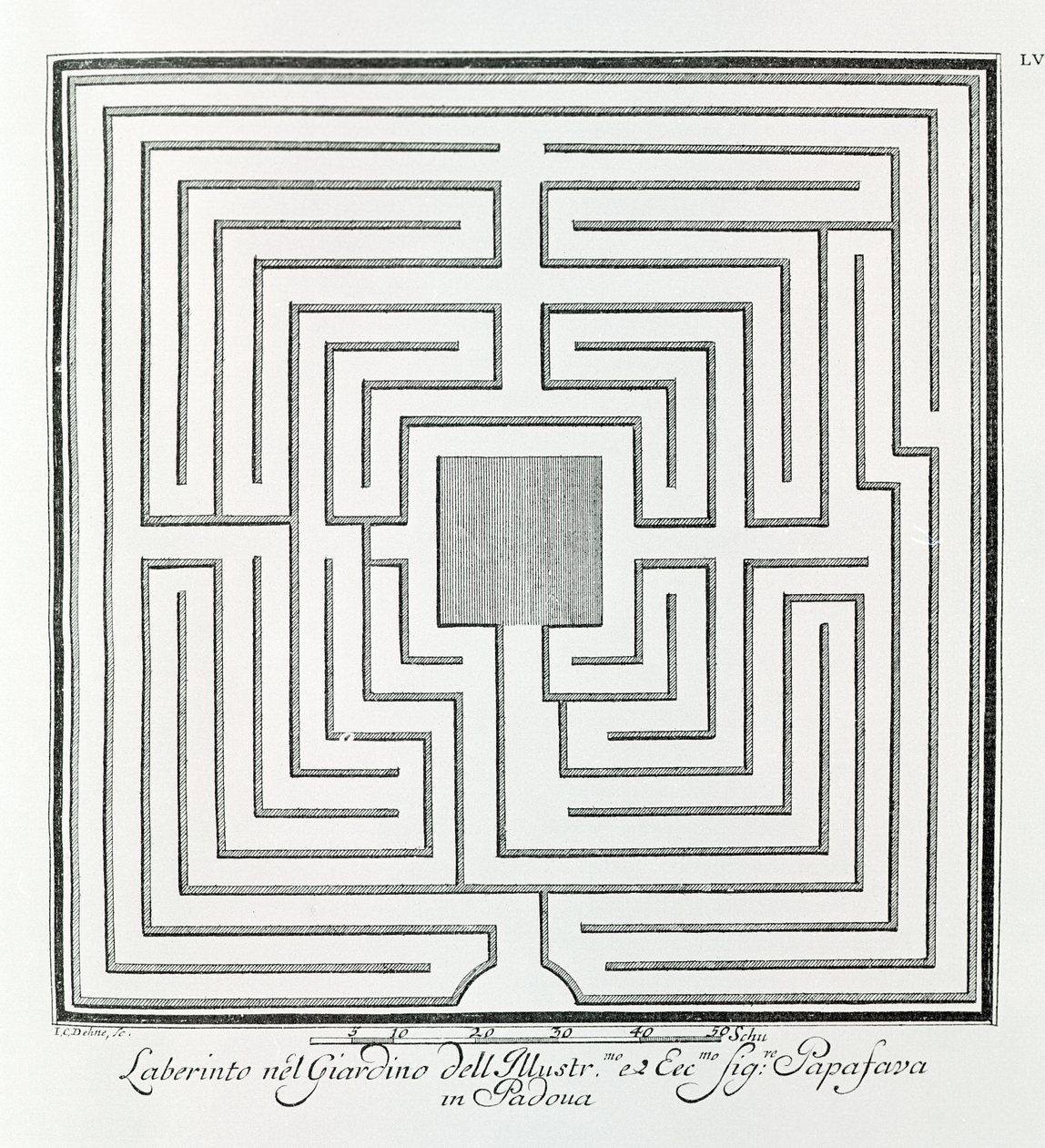 Doolhof van de tuin van Villa Papafava, Padua, uit 