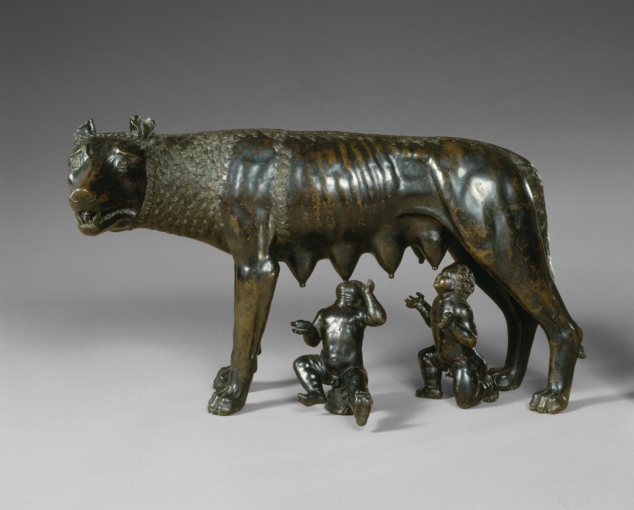 De Capitolijnse Wolvin die Romulus en Remus Zoogt door School Italian
