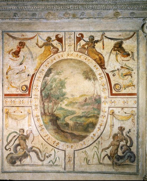 Muur in de badkamer van Cosimo I de