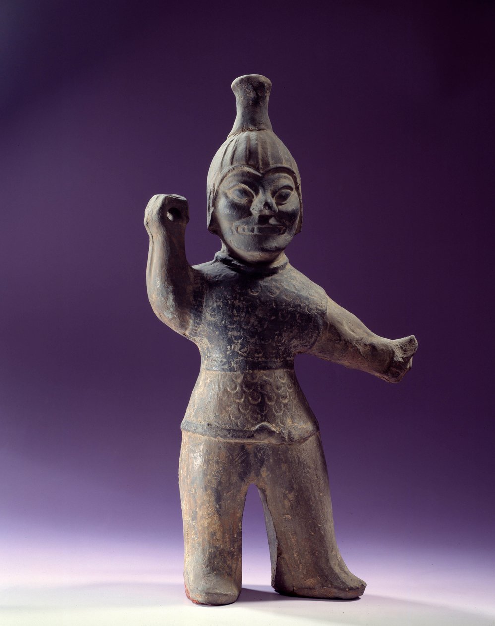 Koreaanse kunst: figuur van een exorcist. Periode van de Drie Koninkrijken (57 v.Chr.-668 n.Chr.). Parijs, Cernuschi Museum door School Korean