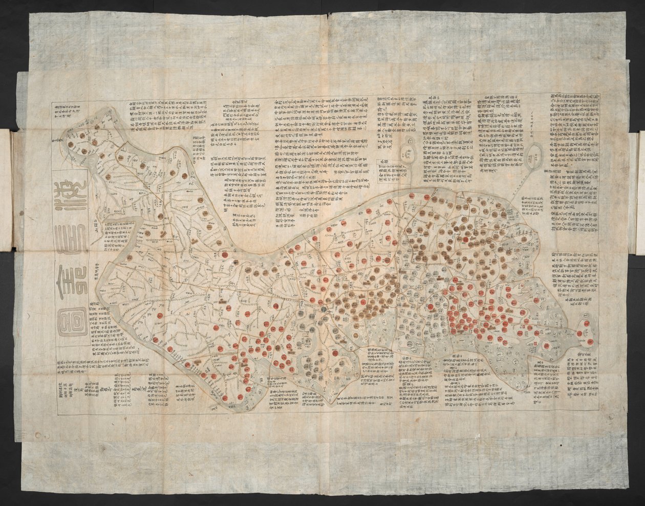 Haejwa chondo - een kaart van het Koreaanse schiereiland oorspronkelijk gemaakt ca. 1820 door School Korean