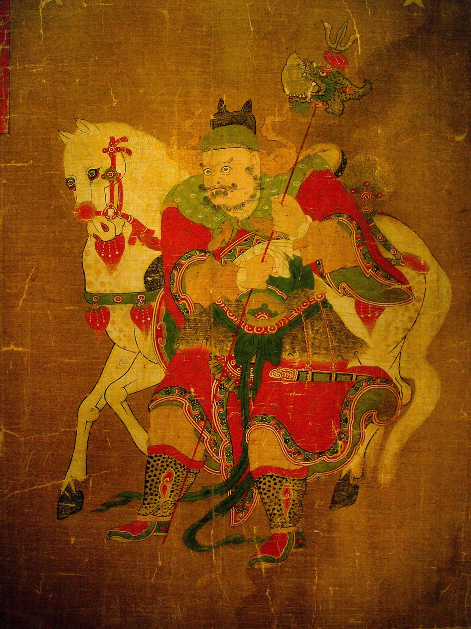 Boodschapper van de hel met paard, schilderij op henneprol, Joseon-periode, Korea. Nationaal Museum van Seoul, Republiek Korea door School Korean