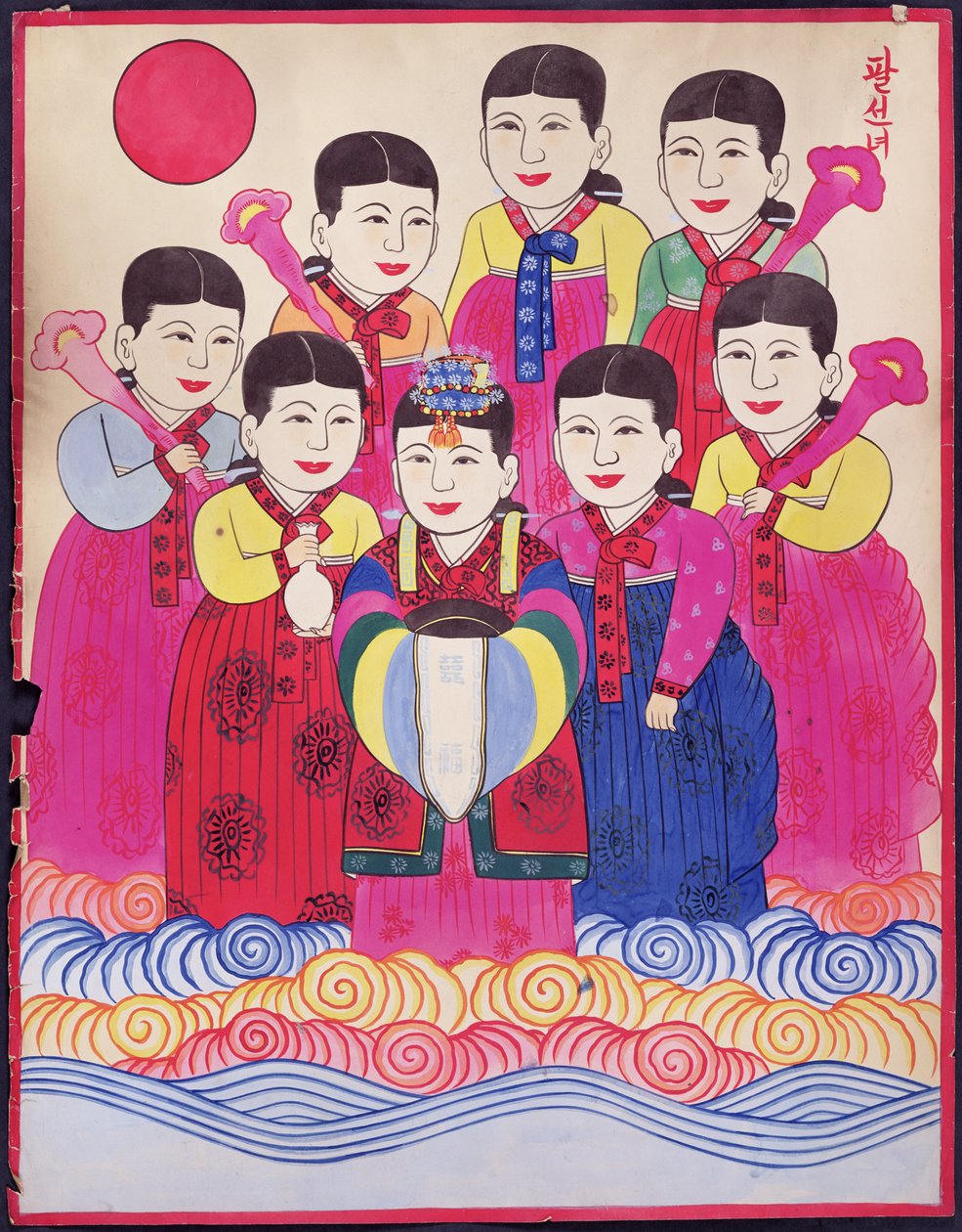 Pal Seonnyeo (natuurlijk pigment op papier) door School Korean