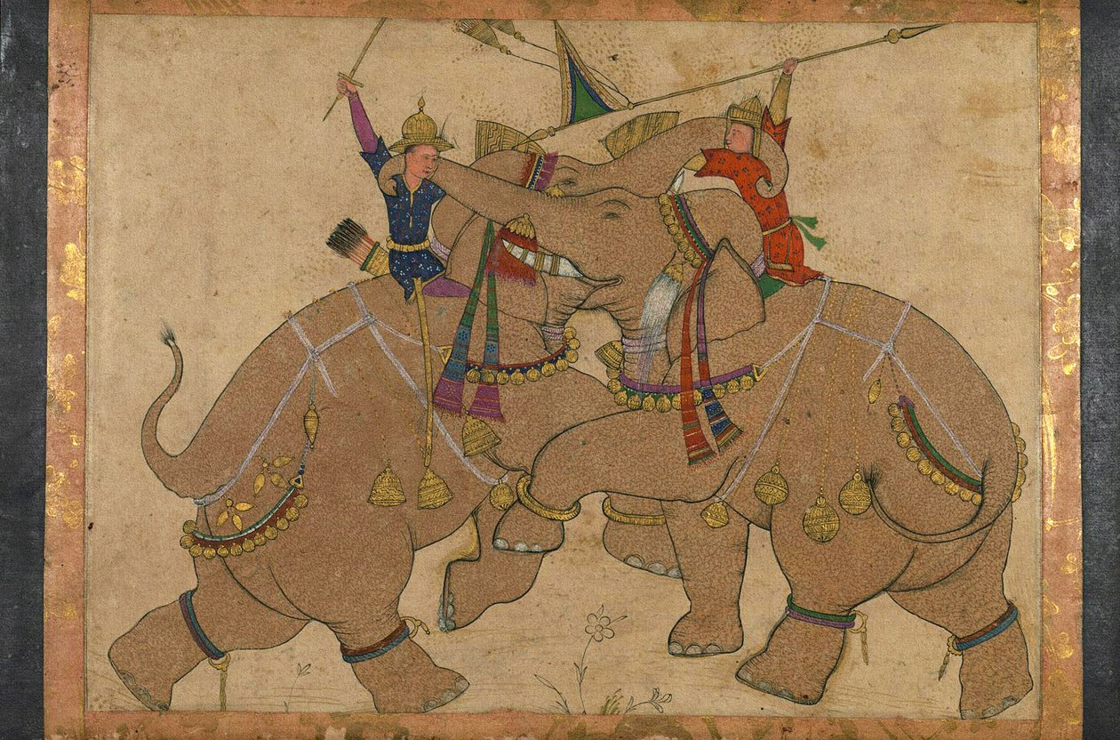 Olifantengevecht door School Mughal