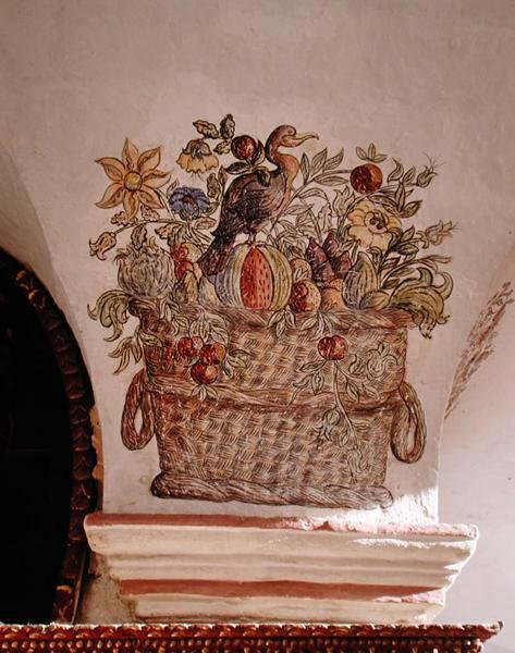 Mand met bloemen uit de Patio de las Naranjas door School Peruvian