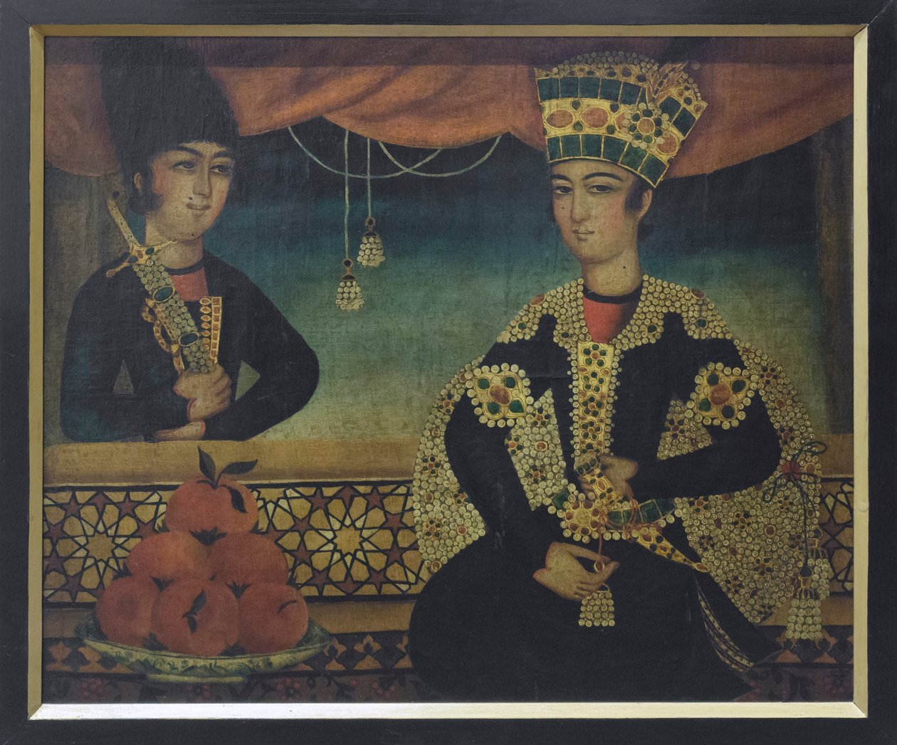 Een Qajar prins, mogelijk door Mohammad Sadgeh door School Qajar
