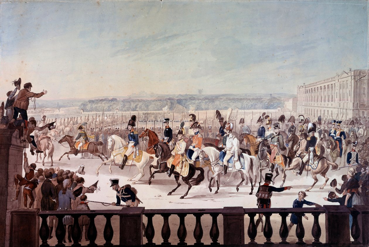 Alexander I (1777-1825) op Parijs Place de la Concorde door School Russian