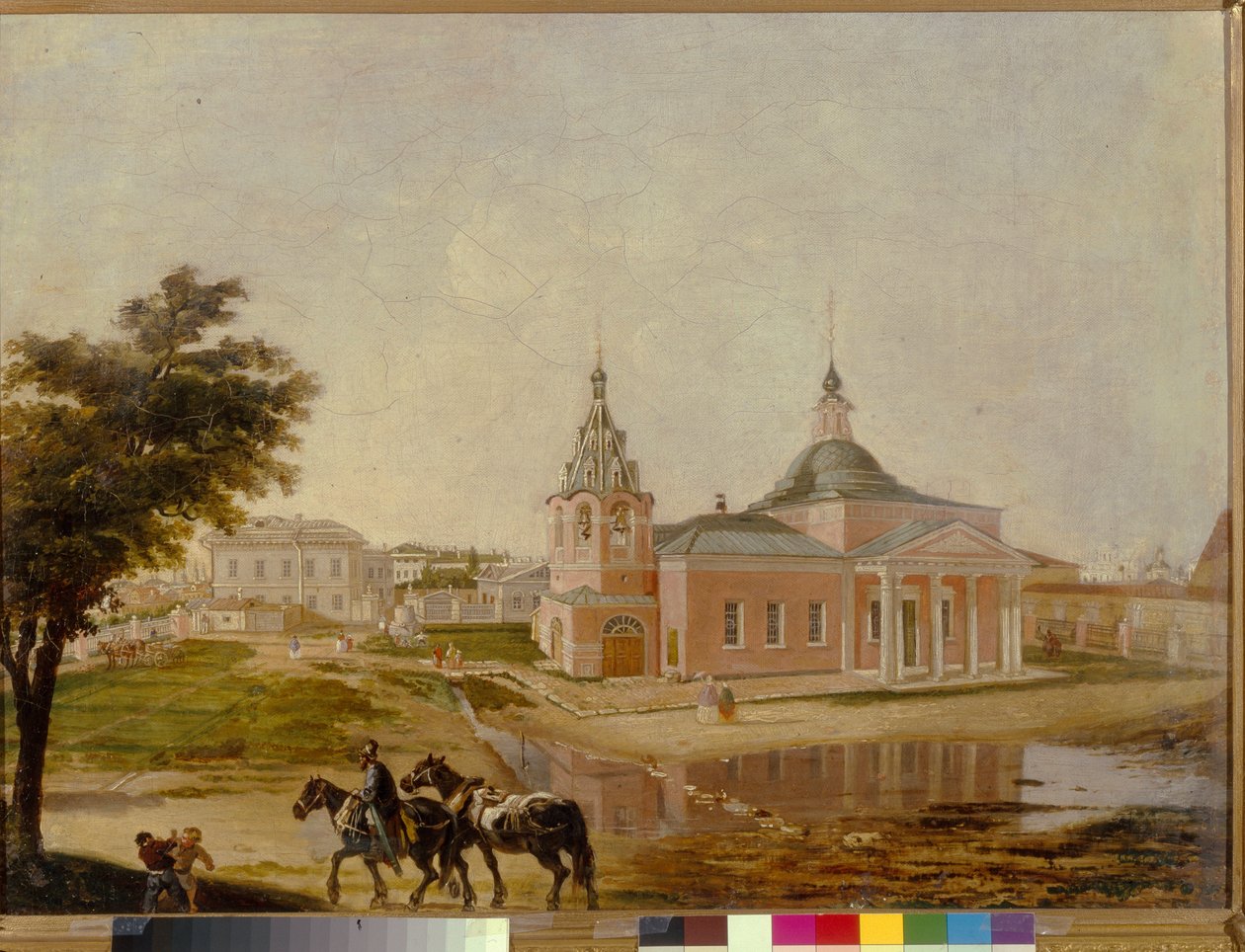 De kerk van het icoon van Rzhev van de Heilige Moeder Gods, in Moskou door School Russian
