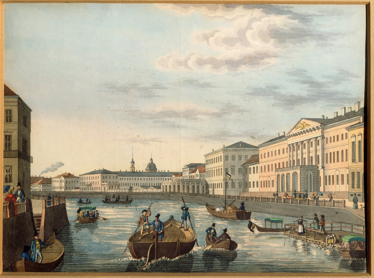 Uitzicht op de Fontanka-rivier in Sint-Petersburg door School Russian