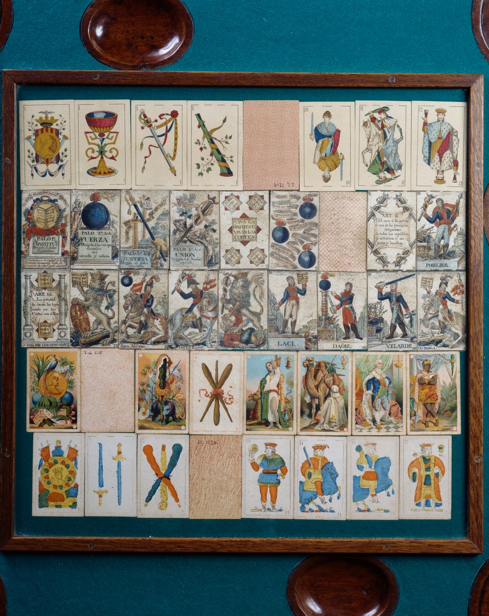 Kaarten spelen, detail van Catalaanse kaarttafel, Spanje door School Spanish