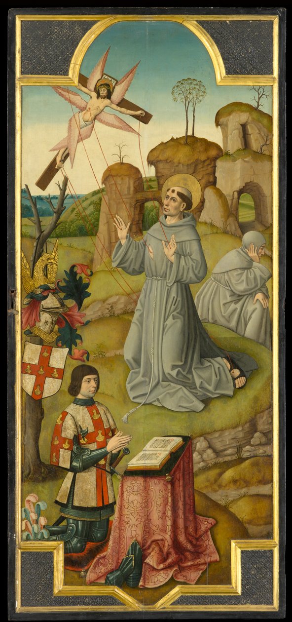 St. Franciscus ontvangt de stigmata; (verso) Christus in de tuin van Getsemane, circa 1470 door School of Amiens