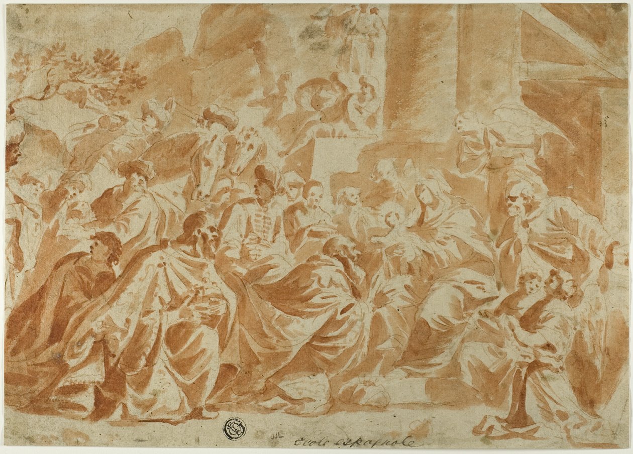 Aanbidding der wijzen door School of Peter Paul Rubens