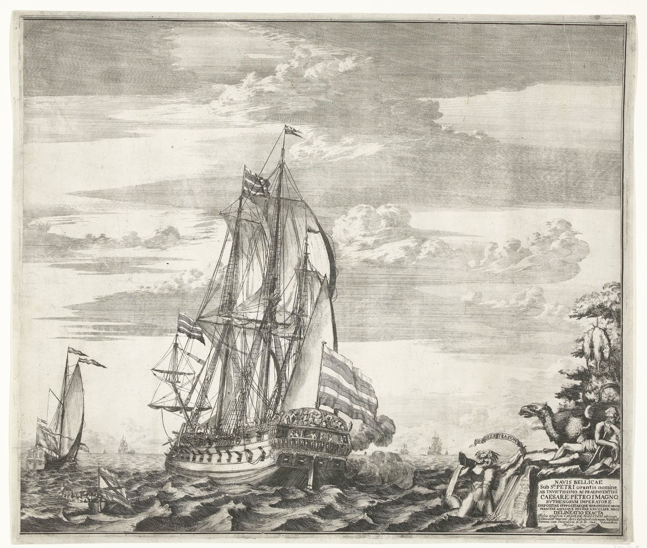 Vlaggenschip Goto Predestinatsia De Voorzienigheid van God gebouwd door Peter de Grote in Voronezh, 1700 door Schoonebeek