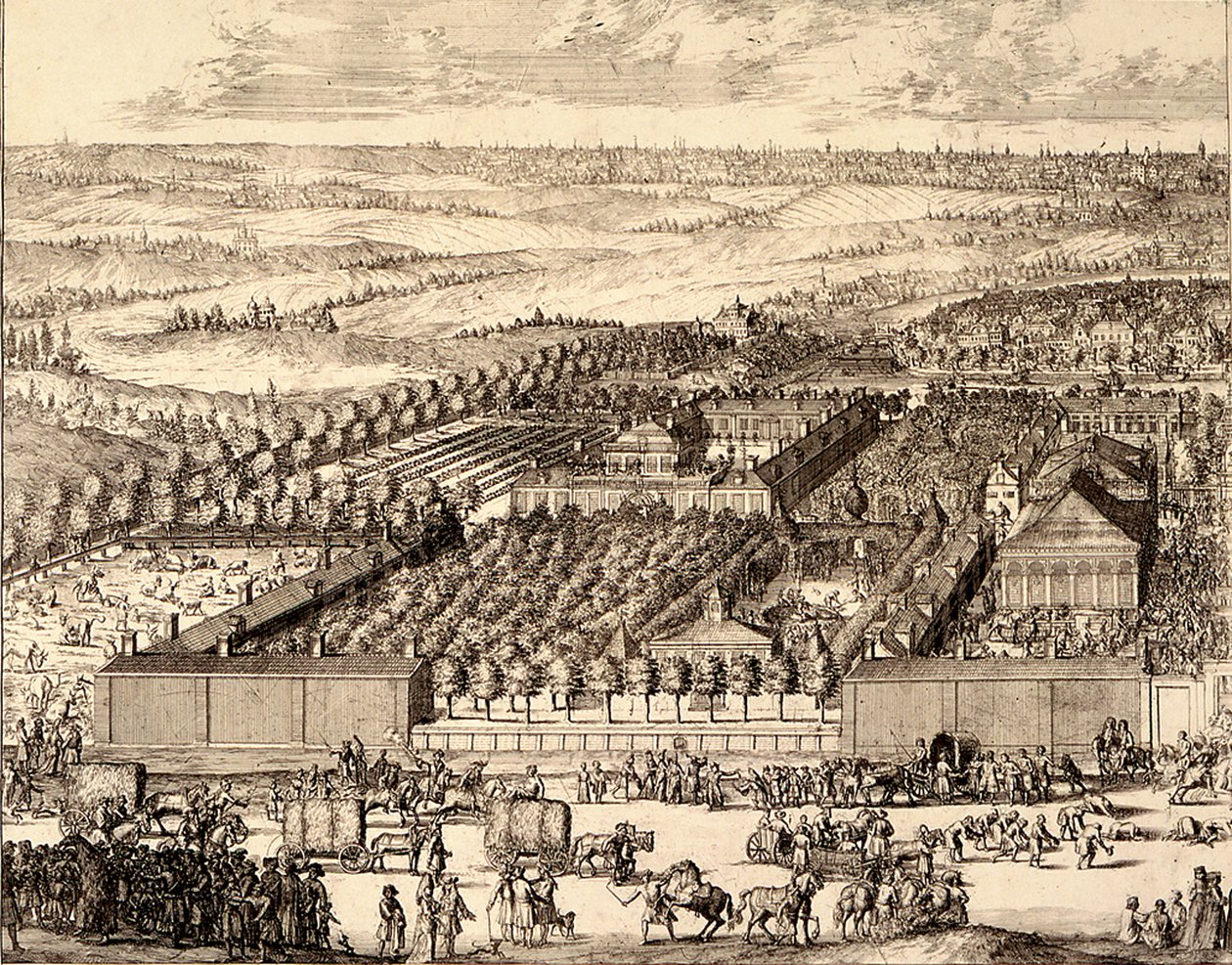 Duitse Wijk Nemetskaya sloboda in Moskou linker deel, 1705 door Schoonebeek