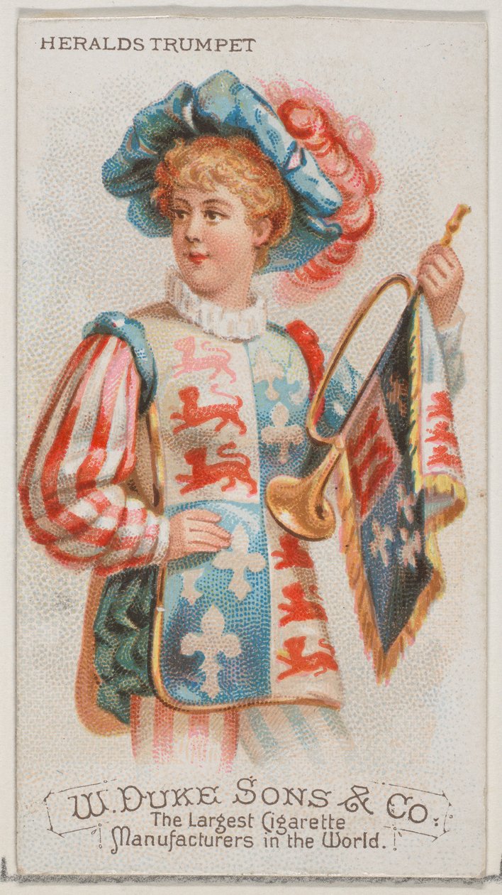 Herautentrompet, uit de serie Muziekinstrumenten N82 voor Duke sigaretten door Schumacher and Ettlinger
