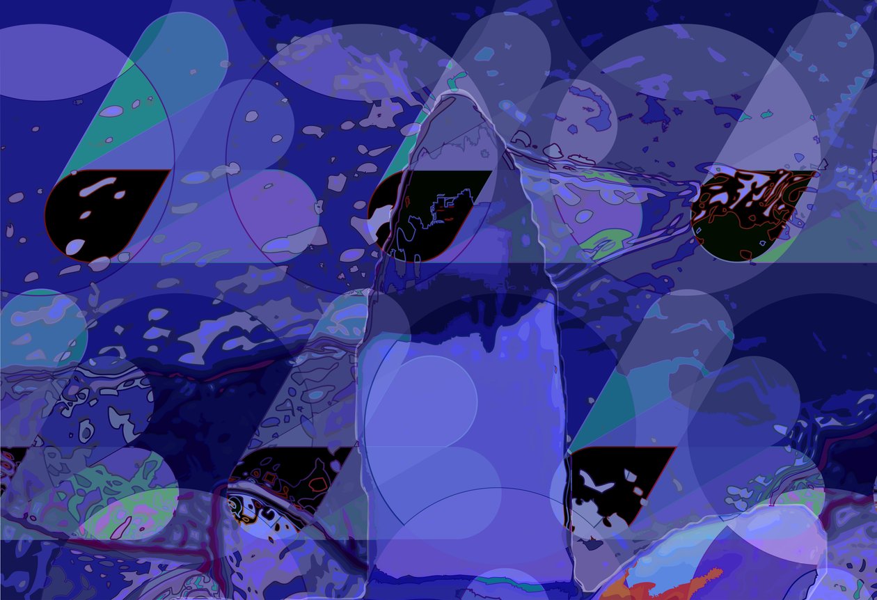 Waterlelie verticaal 1 abstract door Scott J. Davis