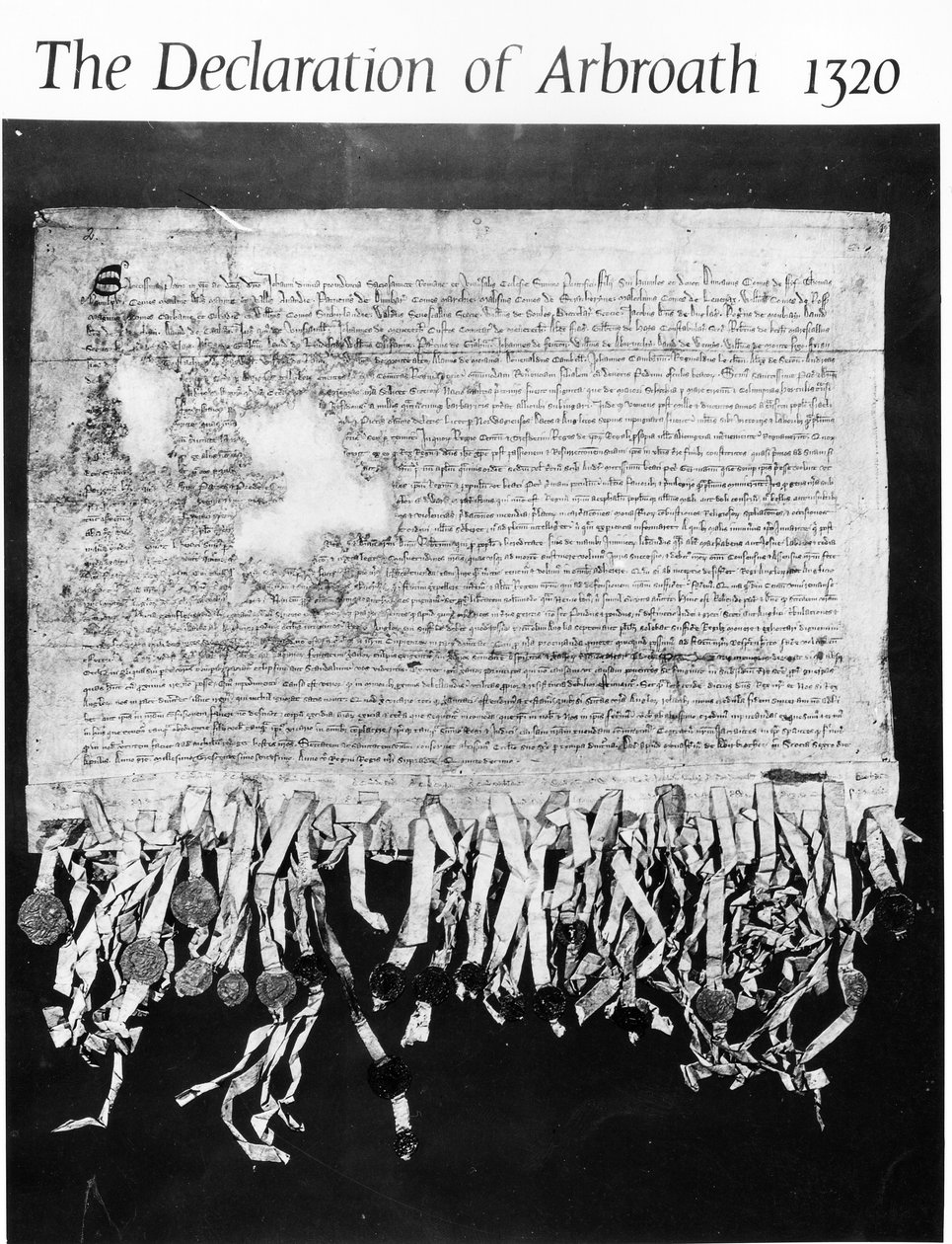 De Verklaring van Arbroath, 6 april 1320 (inkt op perkament) door Scottish School