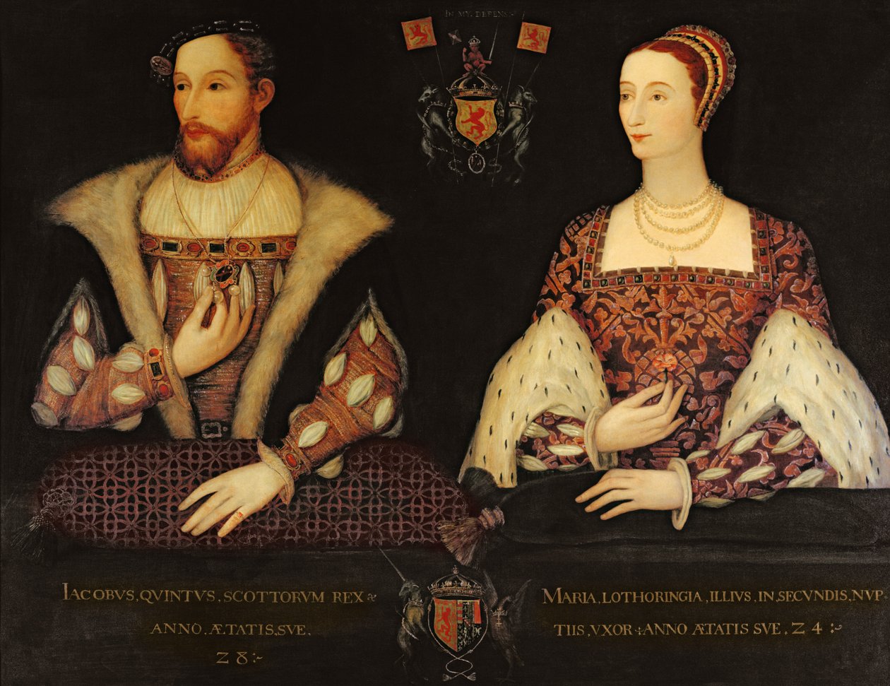 Kopie van het originele dubbelportret van Marie de Guise (1515-60) en Koning James V (1512-42) in opdracht van Lord Bute, 1895 door Scottish School