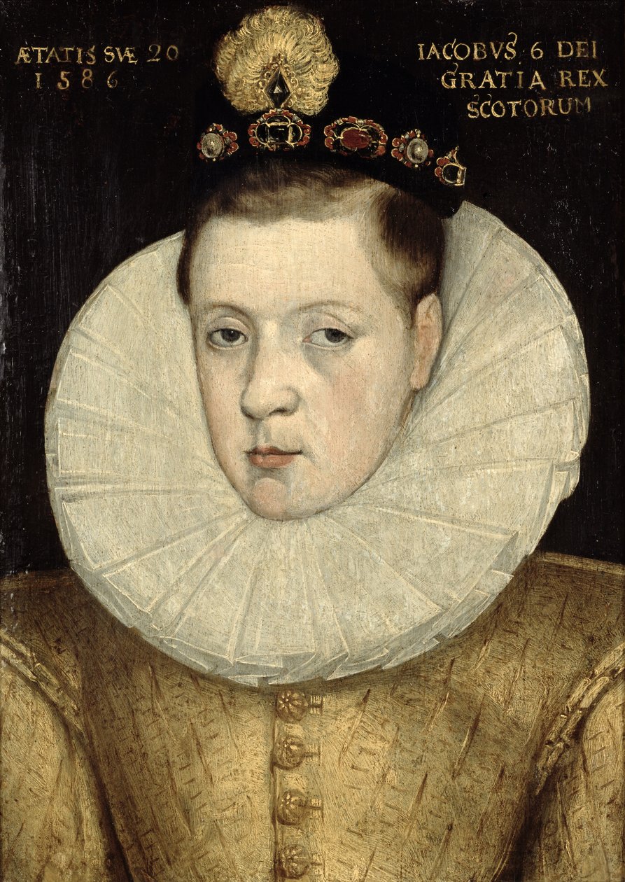 Portret van James VI van Schotland, later James I van Engeland (1566-1625) 1586 door Scottish School