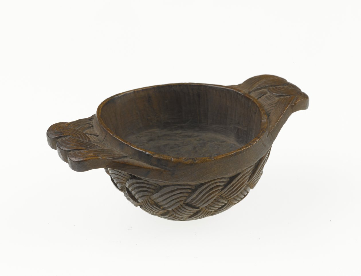 Quaich, tweelug, houten hooglandkom of drinkvat, c.1700 door Scottish School