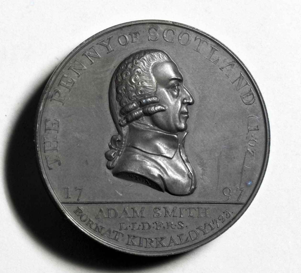 Schotse Penny ter herdenking van Adam Smith (voorzijde), 1797 (koper) door Scottish School