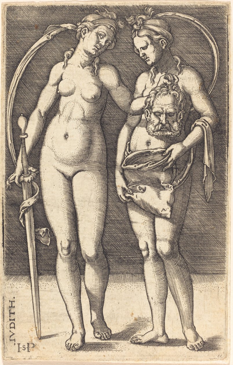 Judith en Haar Dienstmaagd Staand door Sebald Beham