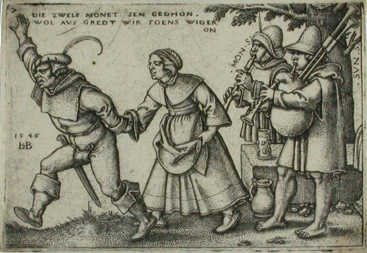 Landelijk huwelijk, 7 door Sebald Beham